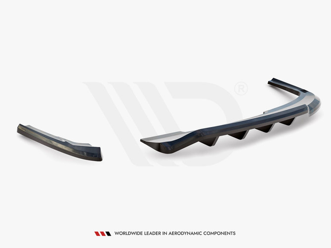 Maxton Design Central Rear Splitter (Vertical Bars) Audi A4 Competition B8 Facelift