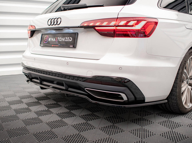 Maxton Design Central Rear Splitter (Vertical Bars) Audi A4 S-Line B9 Facelift