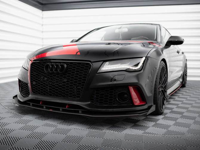 Maxton Design Street PRO Front Splitter + Flaps Audi A7 RS7 Look C7