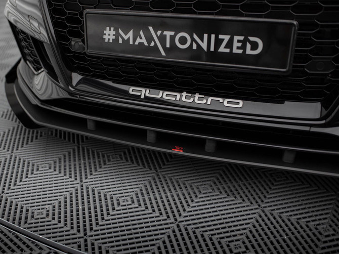 Maxton Design Street PRO Front Splitter V.1 + Flaps Audi RS3 Sedan 8V Facelift