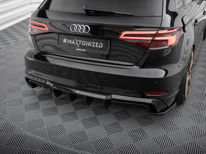 Maxton Design Rear Valance Audi A3 S-Line Sportback 8V Facelift (Version with dual exhausts on one side)
