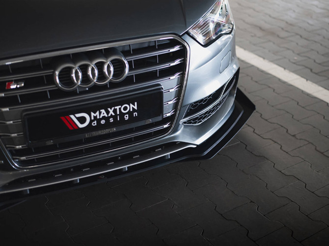 Maxton Design Street PRO Front Splitter + Flaps Audi S3 / A3 S-Line Sedan 8V