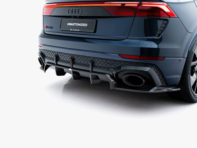 Maxton Design Prepreg Carbon Fiber Rear Splitter (Vertical Bars) Audi RSQ8 Mk1 Facelift