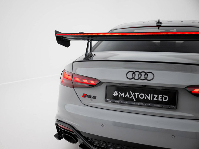 Maxton Design Carbon Spoiler With Upper Swan Mounting + LED Audi A5 / A5 S-Line / S5 / RS5 Coupe F5 / F5 Facelift