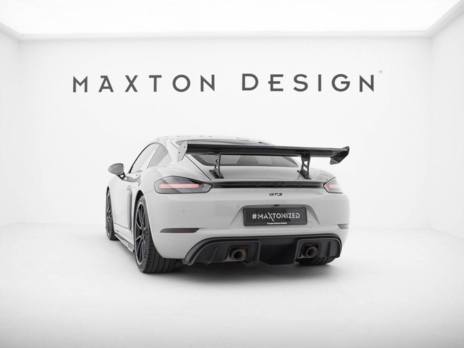 Maxton Design Carbon Spoiler With Internal Brackets Uprights V.1 Porsche 718 Cayman GTS 982c
