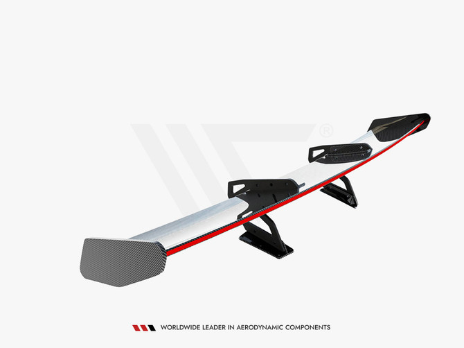 Maxton Design Carbon Spoiler With Upper Swan Mounting V.2 + LED Porsche 718 Cayman GTS 982c
