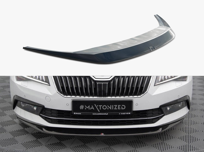 Maxton Design Front Splitter V.1 Skoda Superb Mk3 - Carbon Look