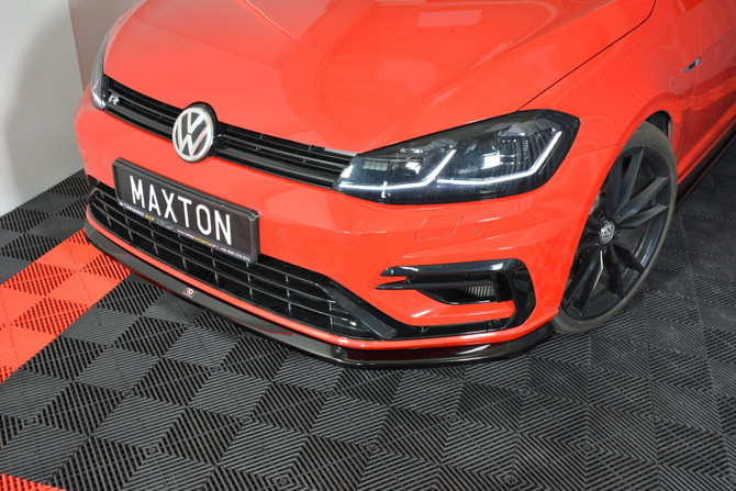 Maxton Design Front Splitter V.6 VW Golf 7 R / R-Line Facelift CARBON LOOK