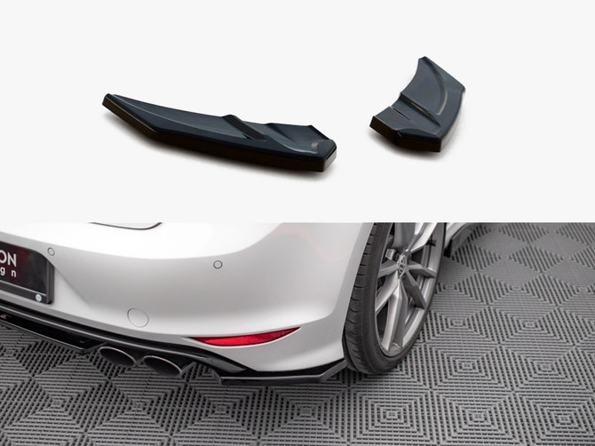 Maxton Design Rear Side Splitters V.3 VW Golf R Mk7 - Carbon Look