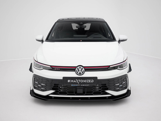 Maxton Design Street PRO Front Splitter + Flaps Volkswagen Golf GTI / GTE / R-Line Mk8 Facelift