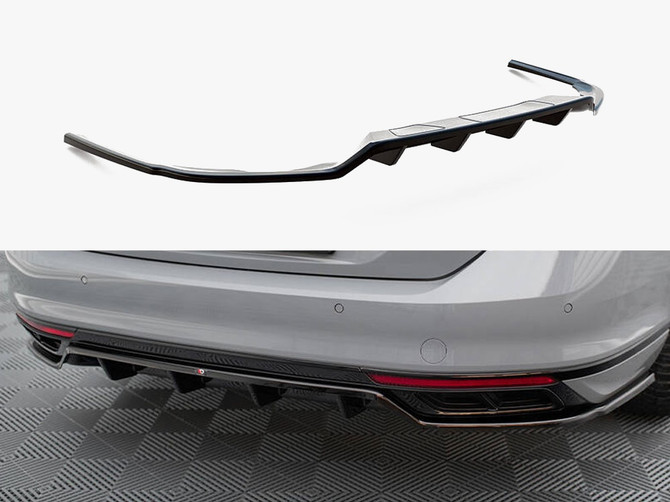 Maxton Design Rear Splitter (Vertical Bars) Volkswagen Passat R-Line B8 Facelift