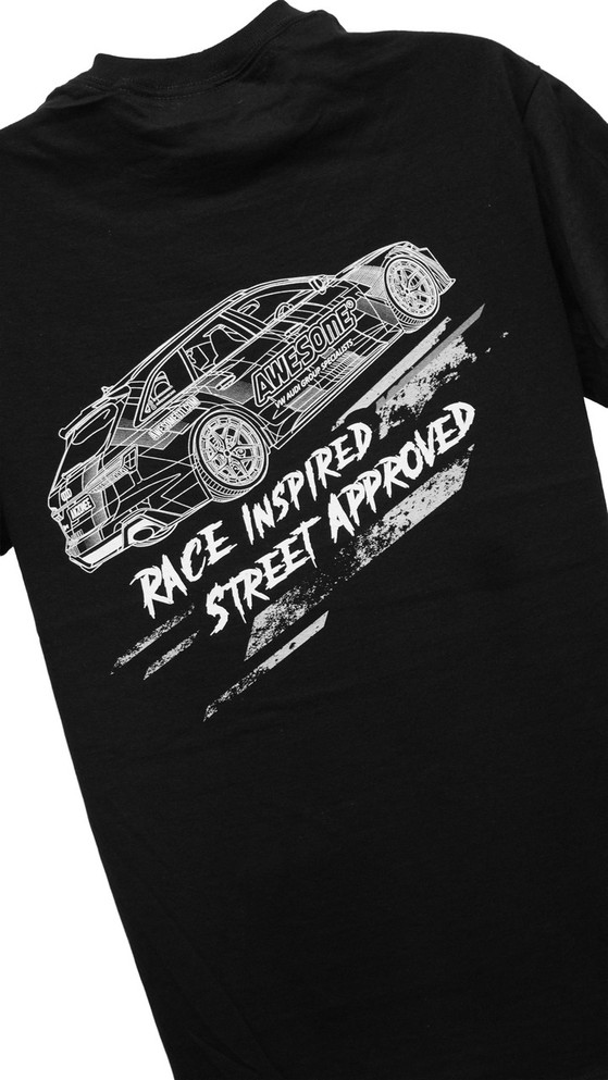 Awesome 'Race Inspired, Street Approved' T-Shirt (Black)