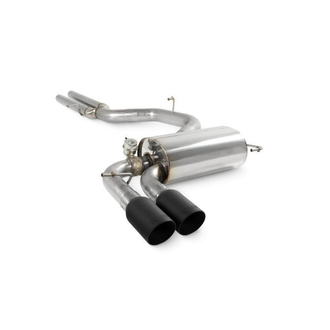 Scorpion Cat Back Exhaust System - Audi RS3 8P – Non-Resonated - Satin Black Daytona Tailpipes (SAUS114C)