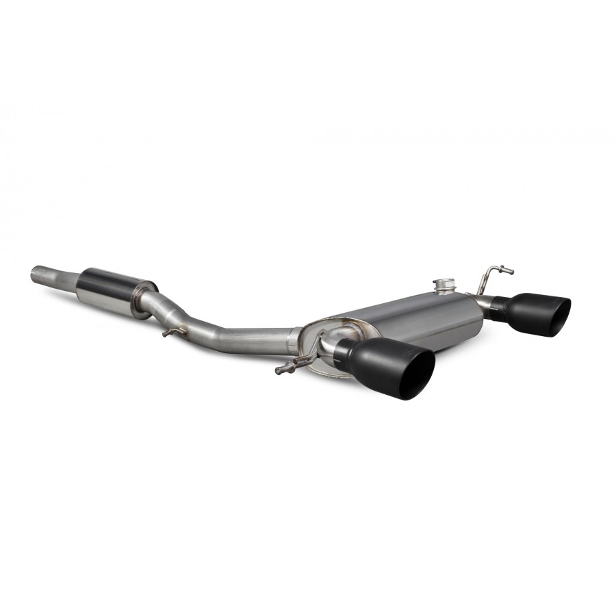 Scorpion Cat Back Exhaust System - Audi TT 3.2 V6 Quattro – Resonated - Ceramic Black Tailpipes (SAU042C), view 1