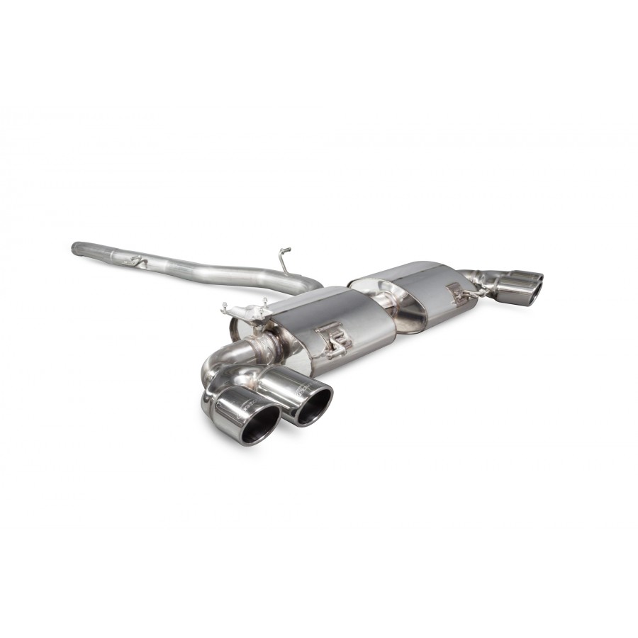 Scorpion Cat Back Exhaust System - Audi S1 – Non-Resonated (Louder) - Polished Monaco Tailpipes (SAUS045), view 1