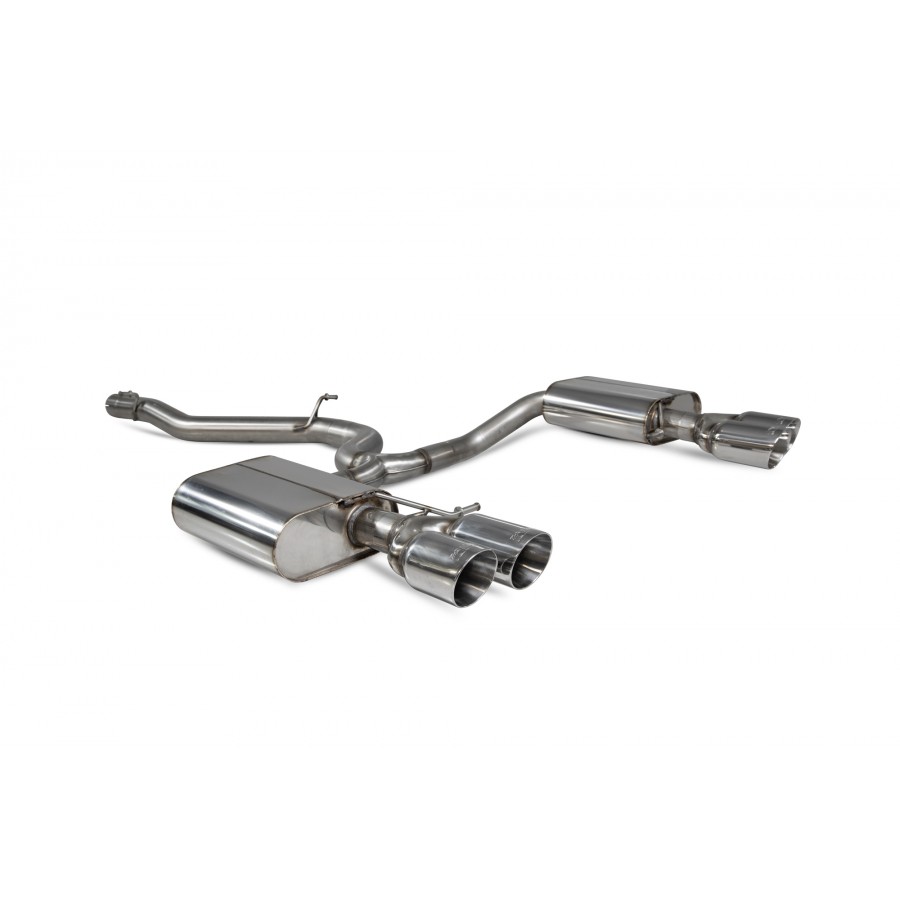 Scorpion Cat Back Exhaust System - Volkswagen Golf 'R' Estate Mk7.5 – Non-Resonated with Polished Tips (SVWS057), view 1