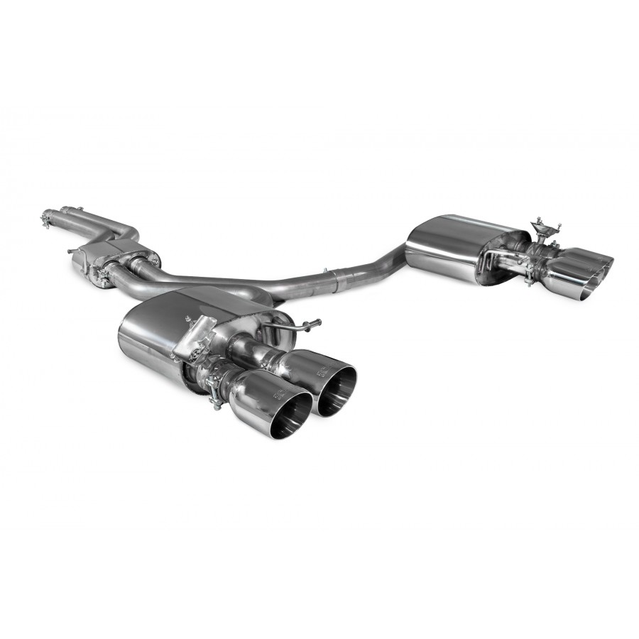 Scorpion Cat-back Exhaust System - S4 B9 Saloon and Avant – Resonated - Polished Tailpipes - SAU088, view 1