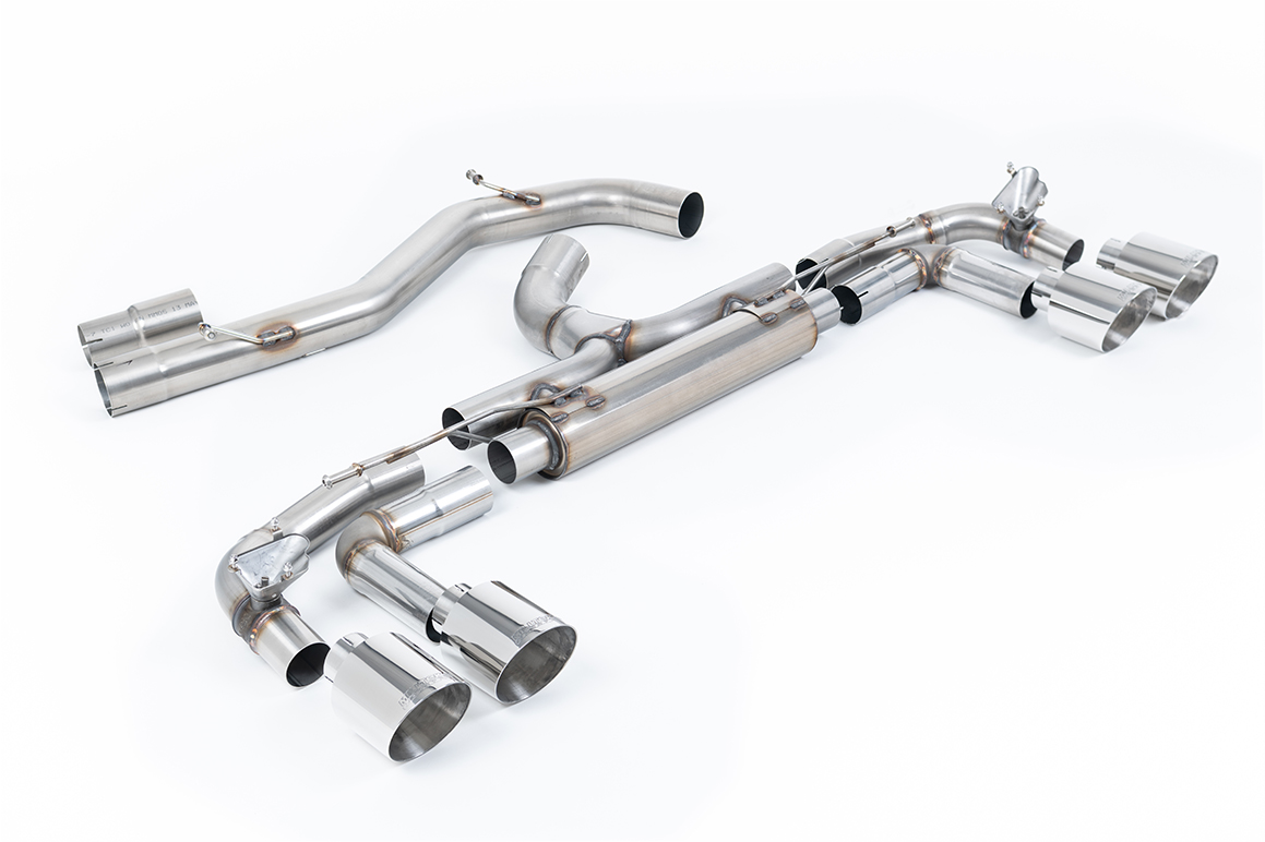 Milltek GPF back - Race system - Non Resonated 80mm System - S3 Sportback 8Y – GT-115 Polished - (SSXAU1012), view 1