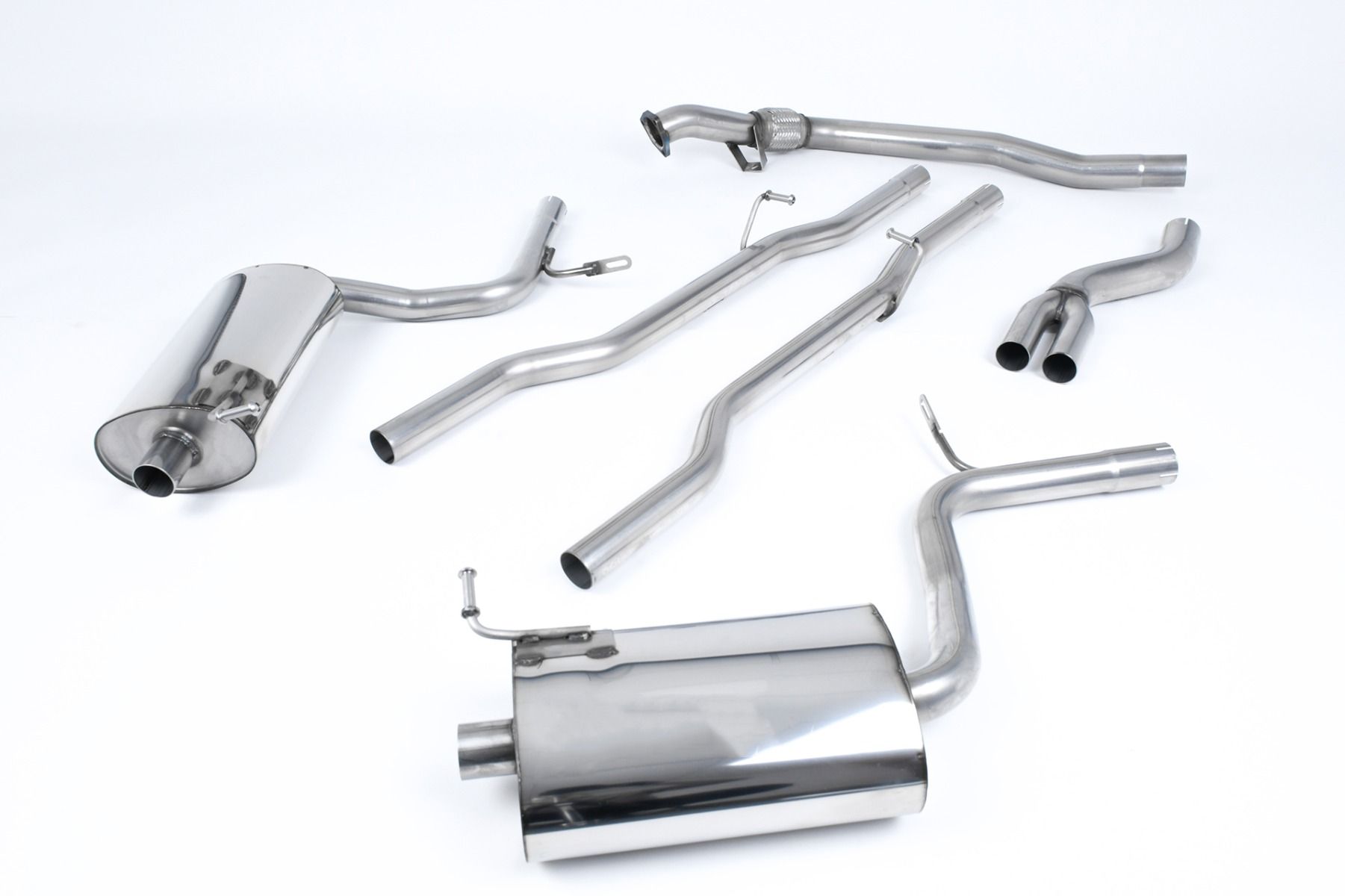 Milltek Cat-Back Exhaust for Audi A4 1.8T (B6) Quattro – 5-Speed - Non-Resonated 100mm Jet Tips (SSXAU305), view 1