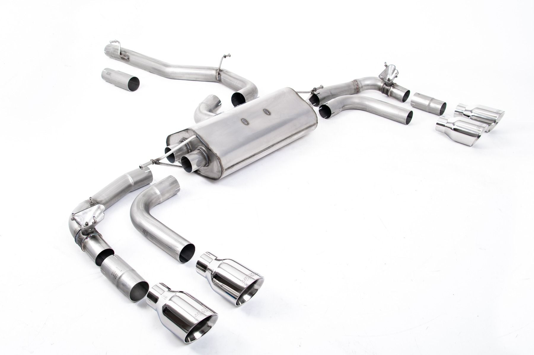 Milltek GPF Back Non Resonated Exhaust System - Tiguan R 320ps – GT-100 Polished Trims - SSXVW659, view 1