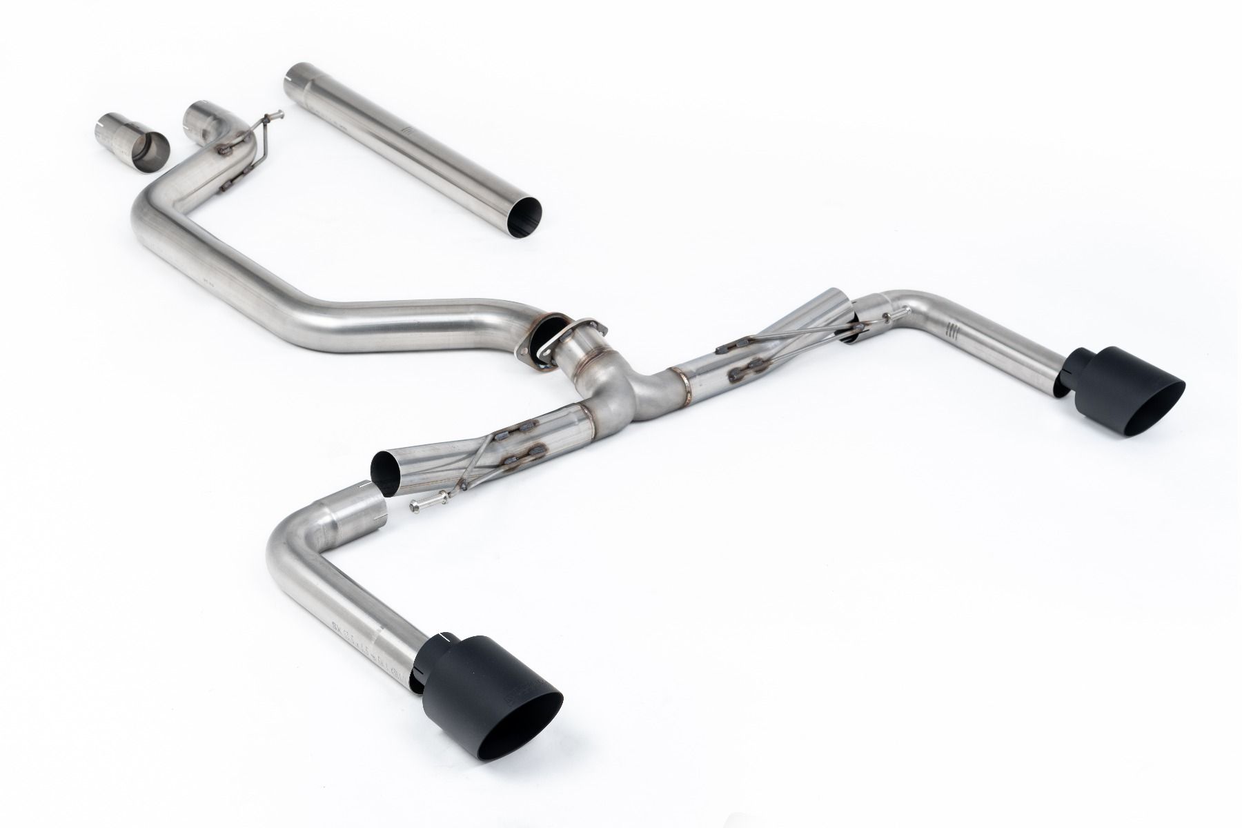 Milltek Particulate Filter-back 80mm Race Exhaust - Golf 8 GTI+Clubsport – Cerakote GT-115 - (SSXVW679), view 1