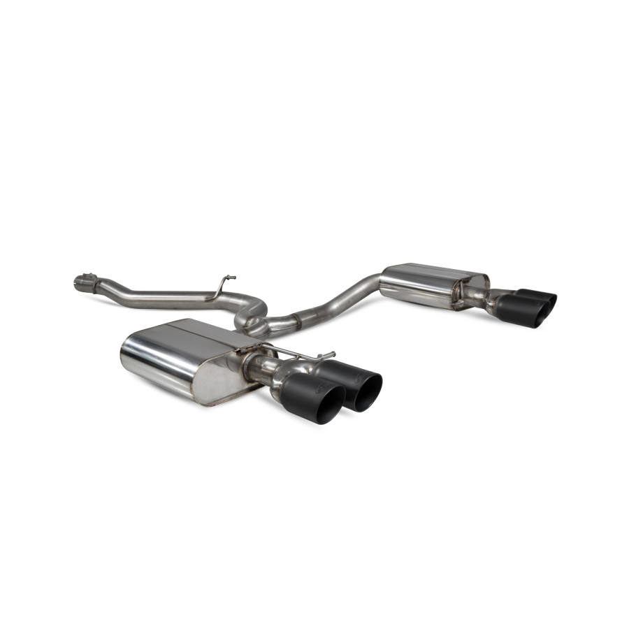 Scorpion GPF Back Exhaust System - Cupra Leon ST VZ 4Drive 2.0STI DSG – Non-resonated gpf-back system - Black Ceramic Daytona Trims (SSTS022C), view 1