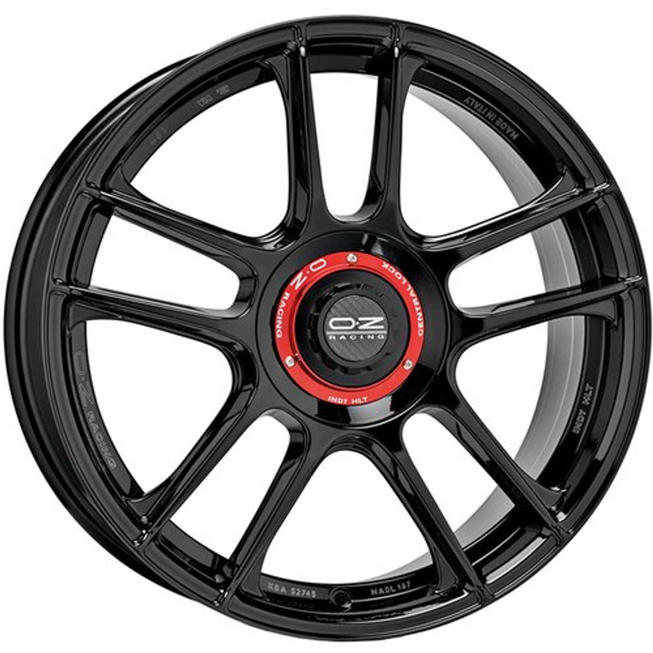 OZ Indy HLT Wheels (4) - MQB – Gloss Black 8.5x19 ET45 - W01A80202O2 (x4), view 1