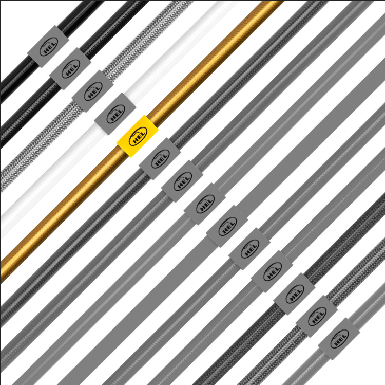 Hel Performance Braided Brake Lines - Cupra Formenter All Models (excluding VZ5 with Electronic Parking Brake 2020- – Gold, view 1