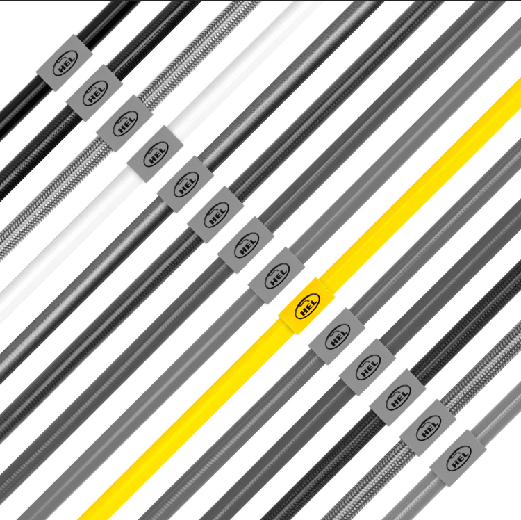 Hel Performance Braided Brake Lines - Cupra Formenter All Models (excluding VZ5 with Electronic Parking Brake 2020- – Yellow, view 1