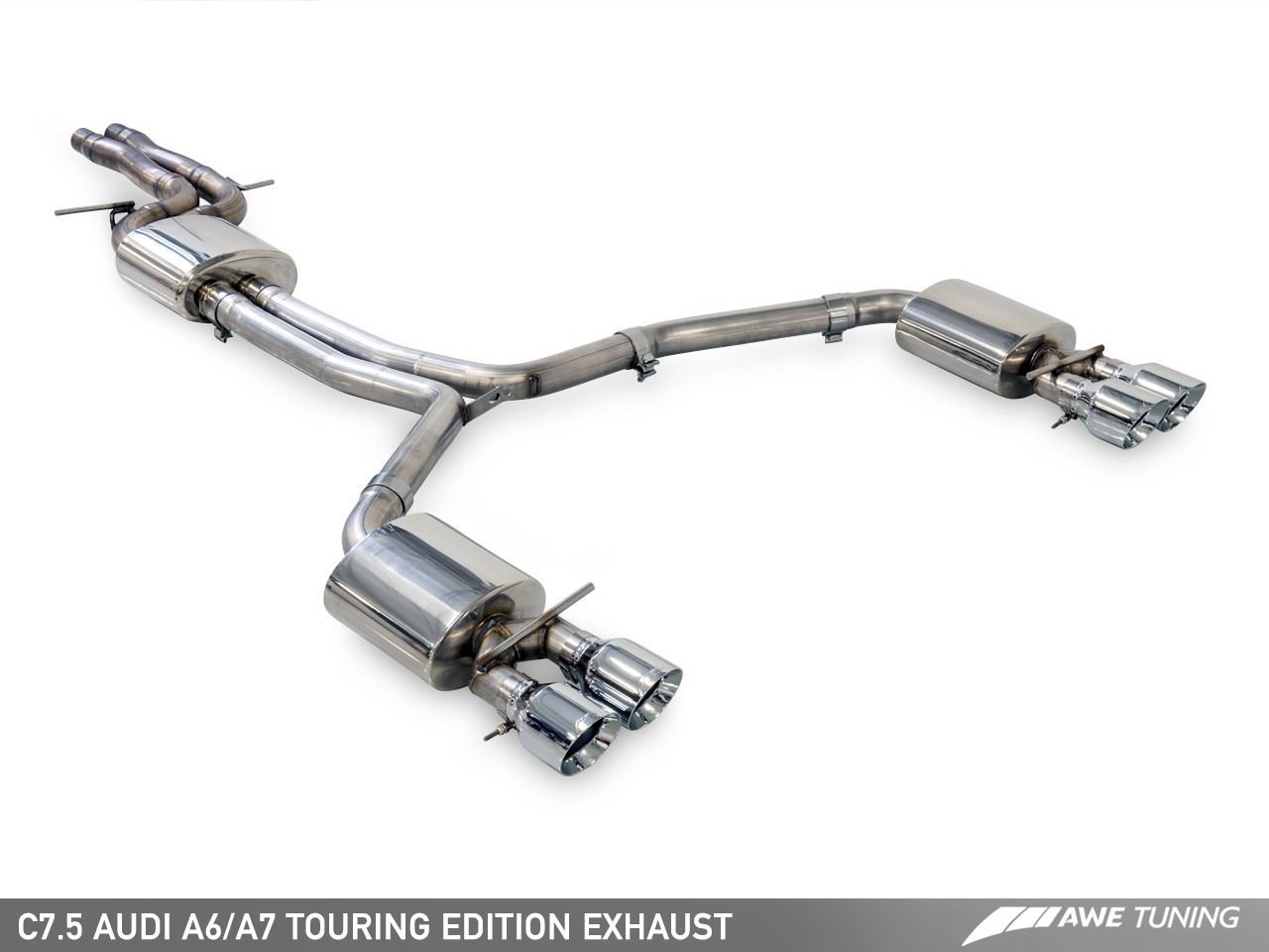 AWE Tuning Audi A7 (C7.5) 3.0TFSI Touring Edition Exhaust System – Chrome Silver Quad Tailpipes (3015-42072)