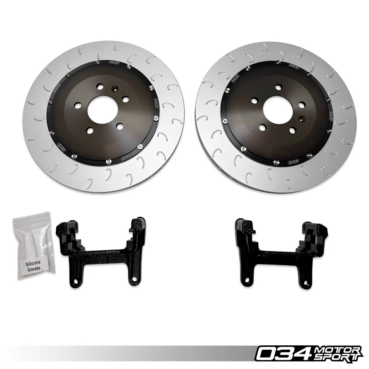 034 Motorsport - 2-Piece Floating Rear Brake Rotor 370mm Upgrade for B9/B9.5 Audi RS4/RS5 – Black