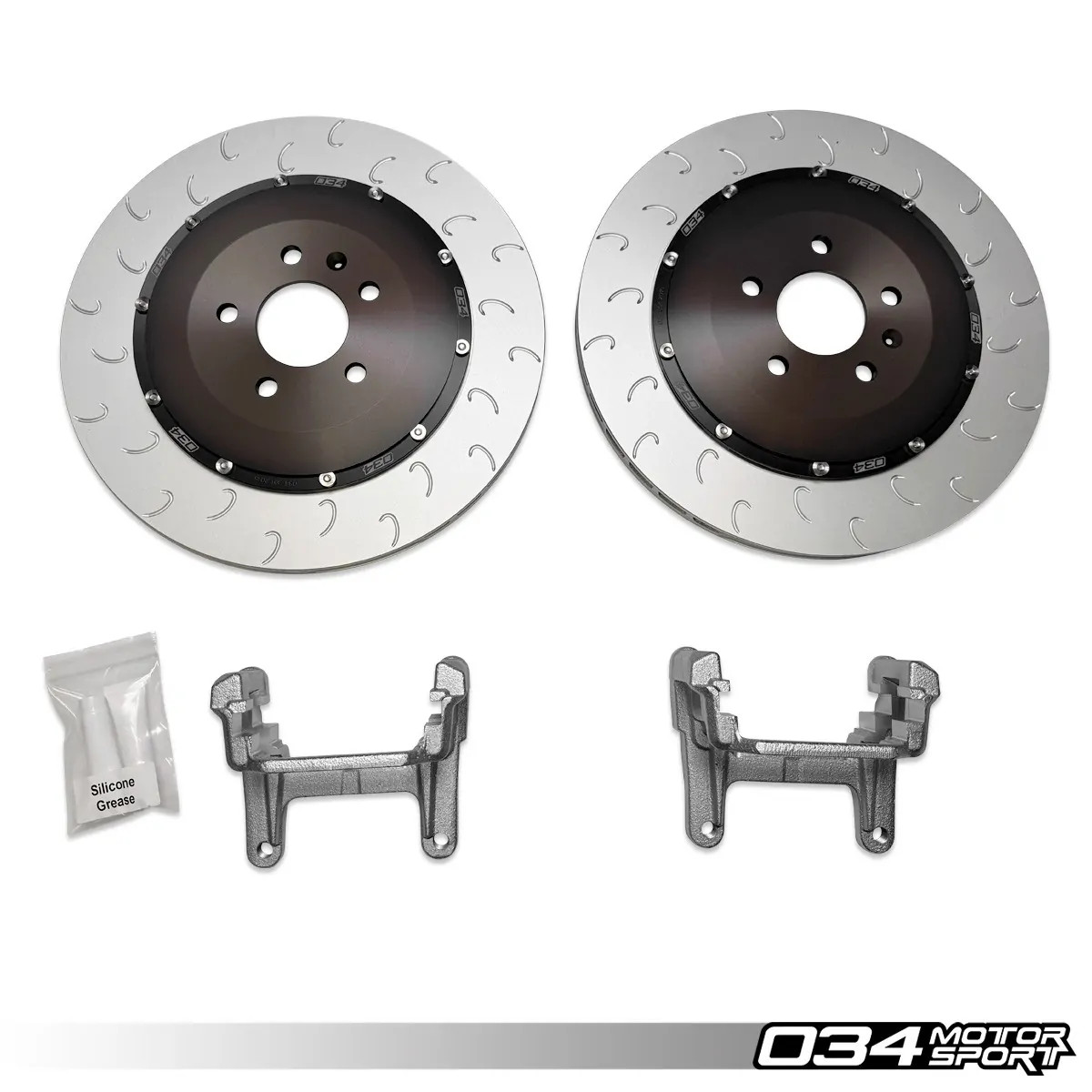 034 Motorsport - 2-Piece Floating Rear Brake Rotor 370mm Upgrade for B9/B9.5 Audi RS4/RS5 – Grey
