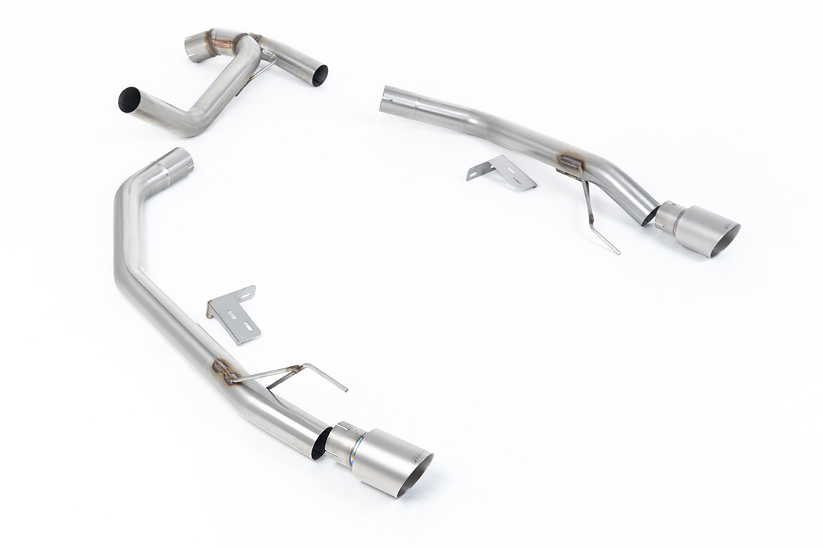 Milltek Axle Back Twin Outlet System - Amarok 3.0 V6 240PS Turbo Diesel 2024> – Twin Outlet System with GT-100 Brushed Titanium Tips (SSXFD534)