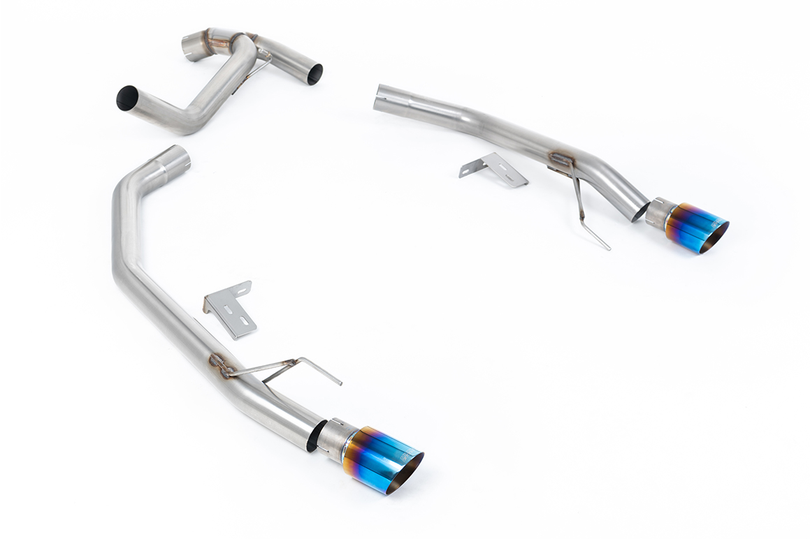 Milltek Axle Back Twin Outlet System - Amarok 3.0 V6 240PS Turbo Diesel 2024> – Twin Outlet System with GT-100 Burnt/Blue Titanium Tips (SSXFD535)