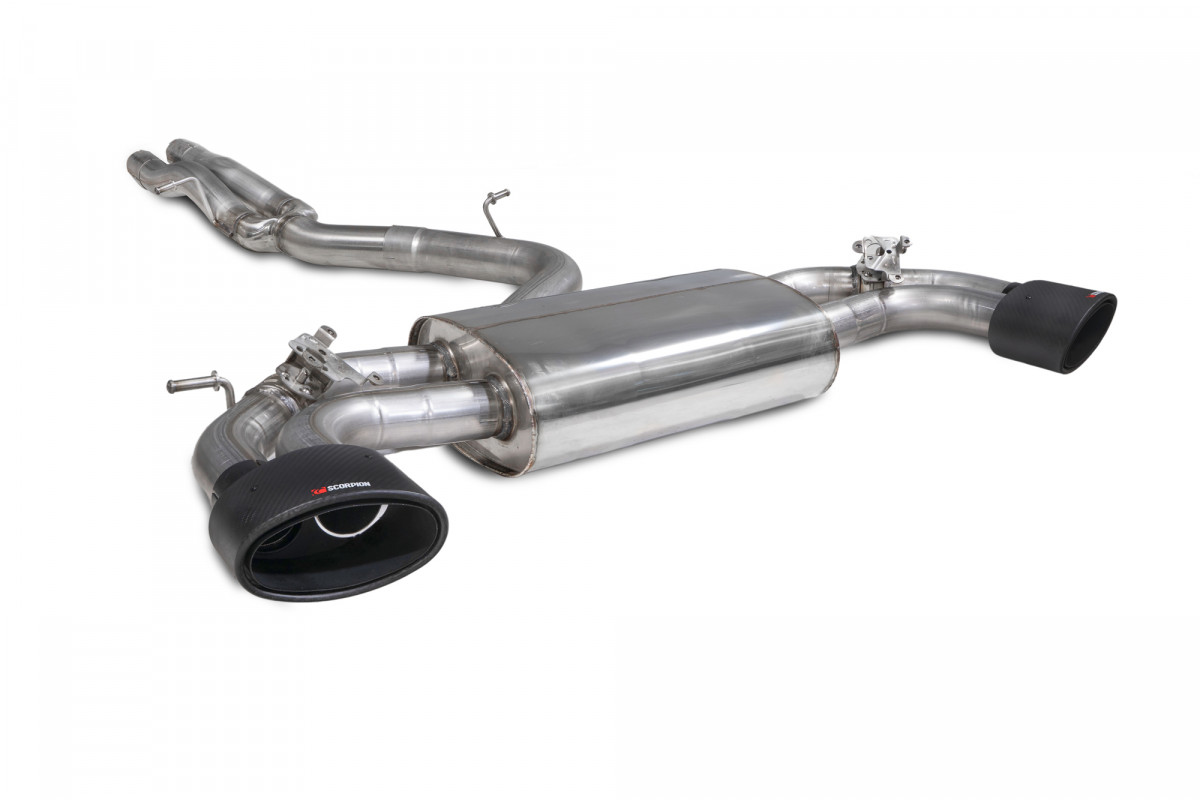 Scorpion Cat/GPF Back Exhaust System - Audi TT RS MK3 Non GPF Model 2017 - 2018 – Cat/GPF Back - Non Resonated - Ascari Evo Tips - Valved (SAUS081CF)