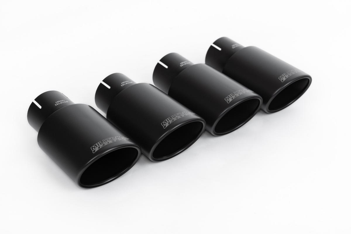 Milltek Cat-Back System - Audi S5 (B9) 3.0T Coupe Only (NON GPF Models Only - Sport Diff Vehicles Only & without Brace Bars) - Right Hand Drive Cars Only – Resonated - Cerakote Black Oval Tips (SSXAU1155), view 1