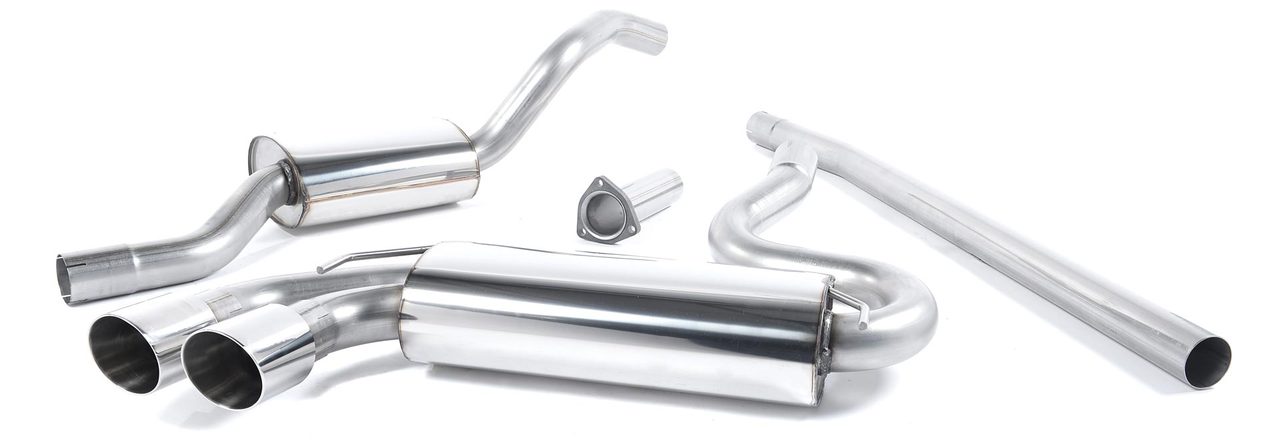 Milltek Classic Downpipe Back - Audi Coupe UR Quattro 10V Turbo – Resonated - Black Tips (MCXAU102), view 1