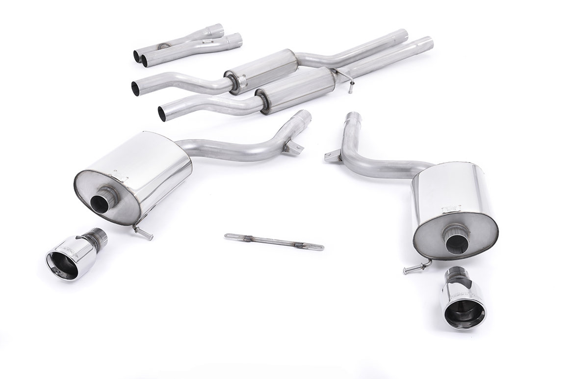 Milltek Cat-Back Exhaust for Audi A4 3.0 V6 (B6) Quattro – Cat-Back with 100mm Jet Tailpipes (SSXAU100), view 1