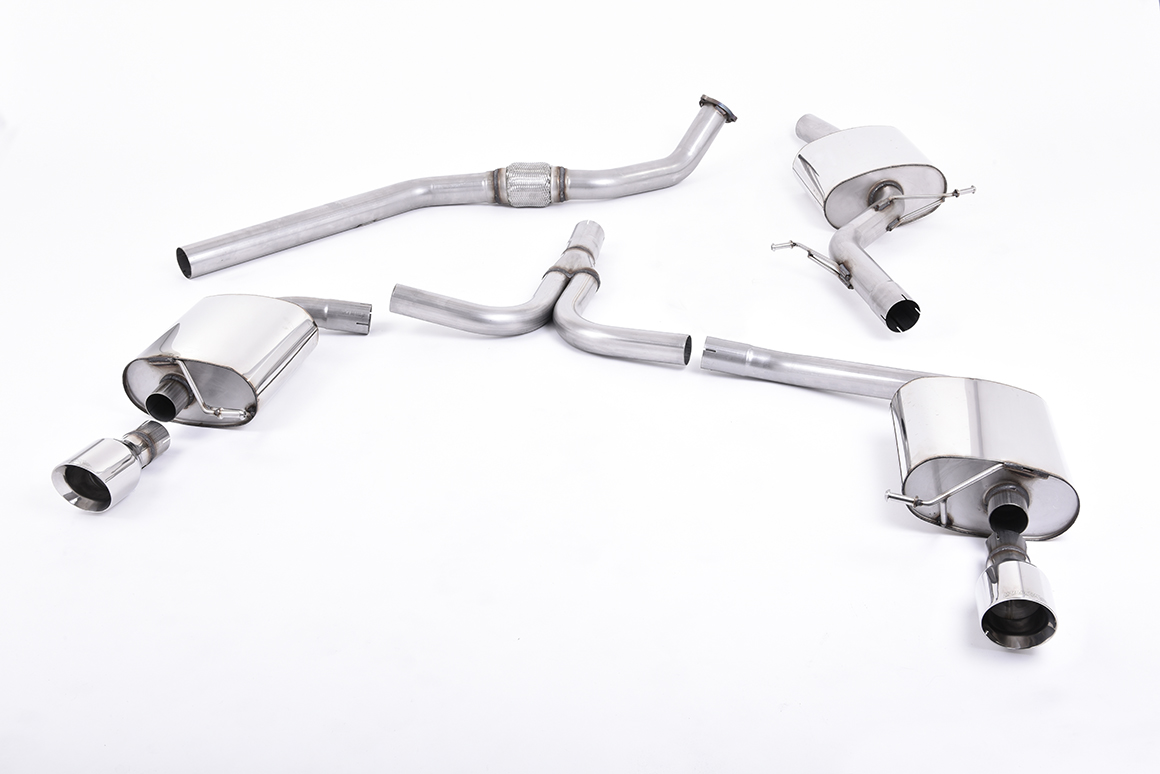 Milltek Exhaust for Audi A5 2.0TFSI - Sportback - Auto Only – Dual Outlet - Polished Tips (SSXAU317), view 1