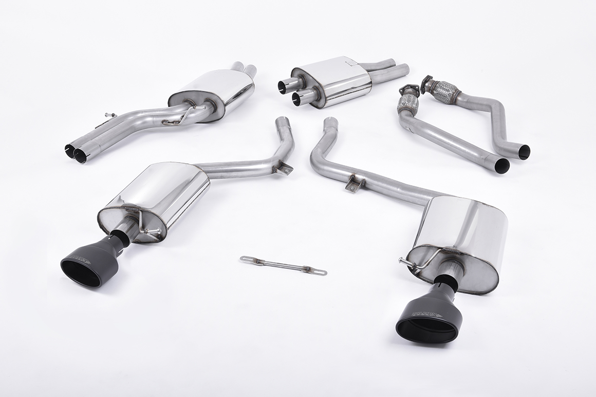 Milltek Cat-Back System - Audi S5 (B8) 3.0T Coupe & Cab – Road Version - Black Oval Tips (SSXAU266), view 1