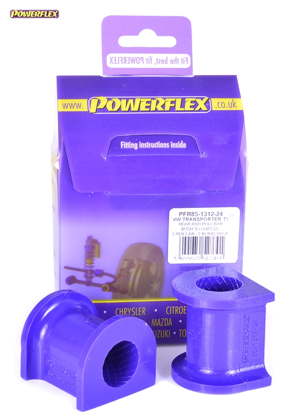 Powerflex Rear Anti Roll Bar Bush to Chassis 24mm - T5 Transporter inc. 4Motion (2003-2015) - PFR85-1312-24, view 1