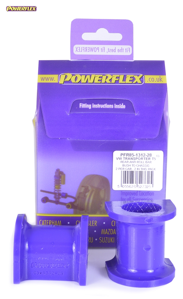Powerflex Rear Anti Roll Bar Bush to Chassis 28mm - T5 Transporter inc. 4Motion (2003-2015) - PFR85-1312-28, view 1
