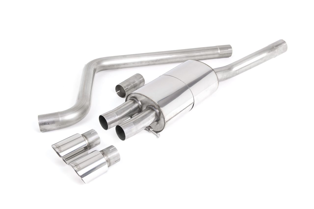 Milltek GPF-Back Exhaust System - Polo GTI (AW) – Twin Polished GT-90 Tips (SSXVW501)
