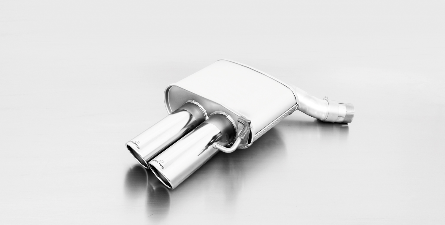 Remus Rear Silencer Left/Right with 2 tail pipes - 84 mm angled - S5 8T Coupe 3.0 TFSI 2009-, view 1