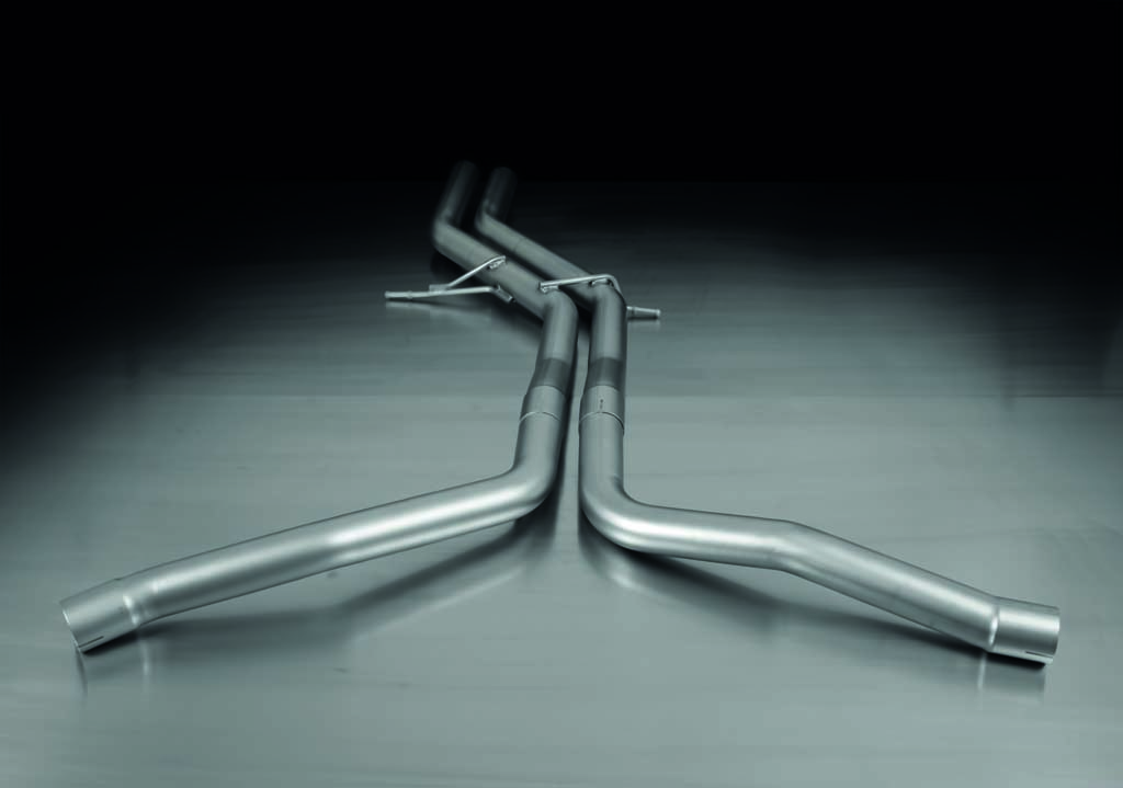 Remus Non-Resonated Cat back System Left/Right with 2 tail pipes - 84 mm angled - S5 8T Coupe 3.0 TFSI 2009-, view 1