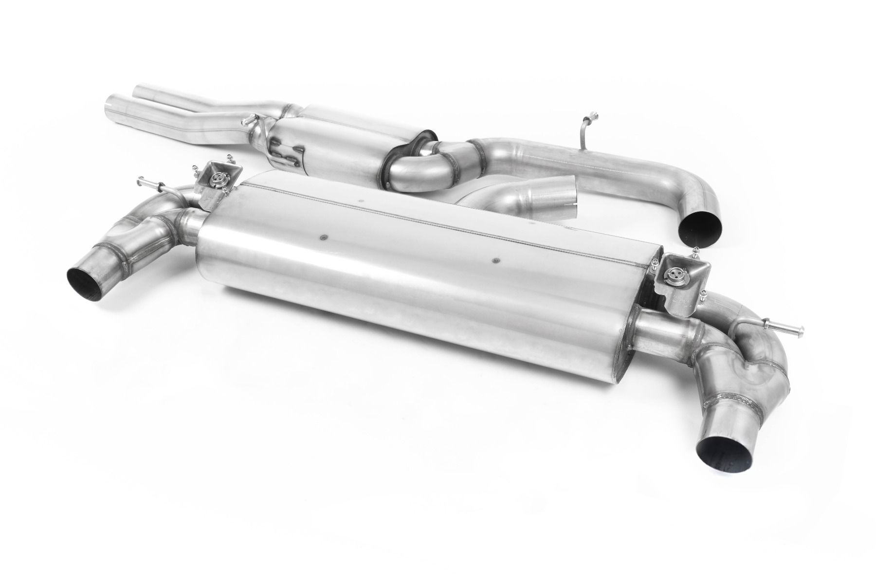 Milltek Cat Back Resonated with Burnt Titanium Oval Trims - TT Mk3 - TTRS 2.5TFSI Quattro (OPF/GPF Models)