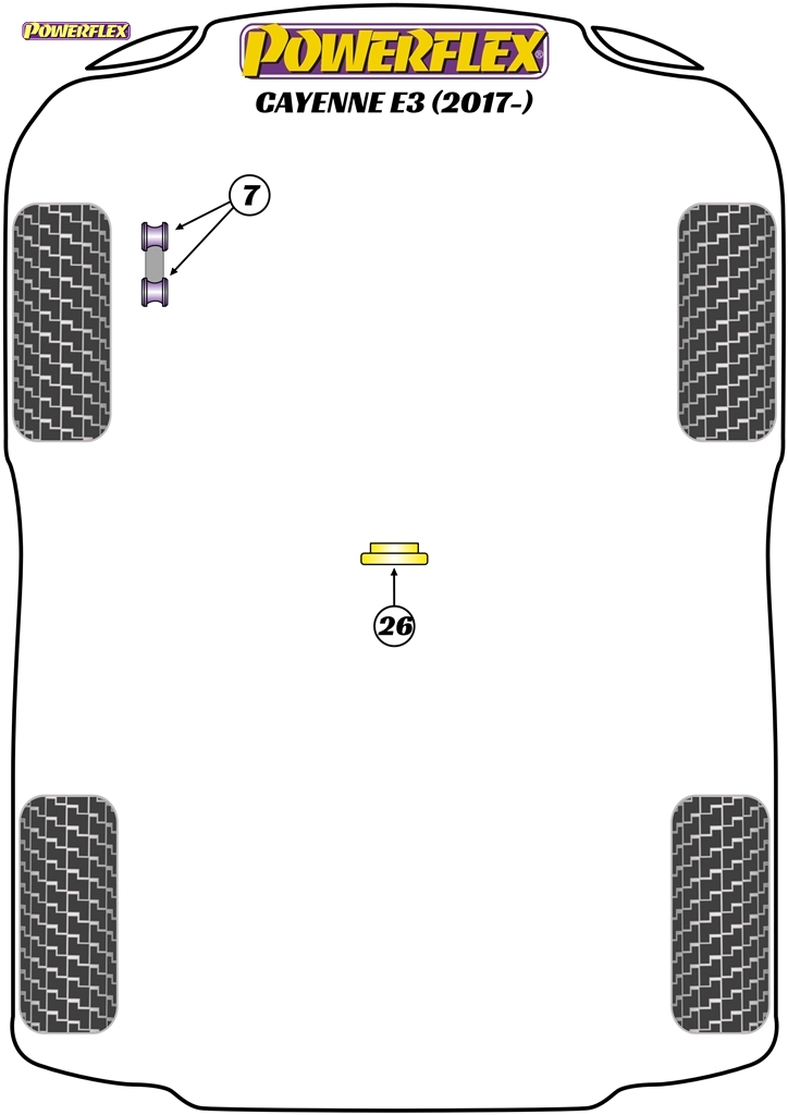 Powerflex Track Transmission Mount Insert (Track) - Cayenne E3 9Y (2018 on) - PFF3-726BLK, view 1