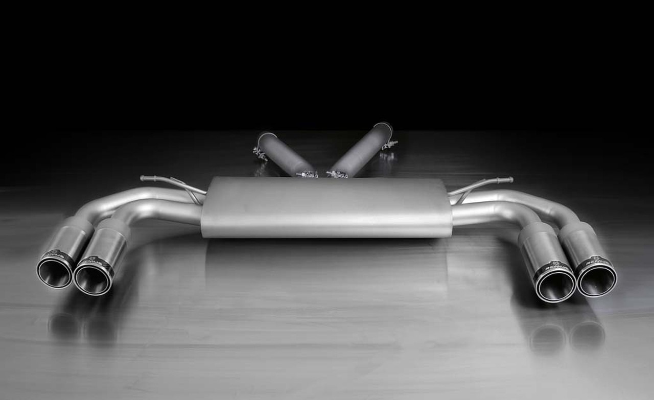 Remus Exhaust Rear Silencer Left/Right with 4 stainless steel straight, carbon insert tips 98 mm - Cayenne 958 3.0/4.8