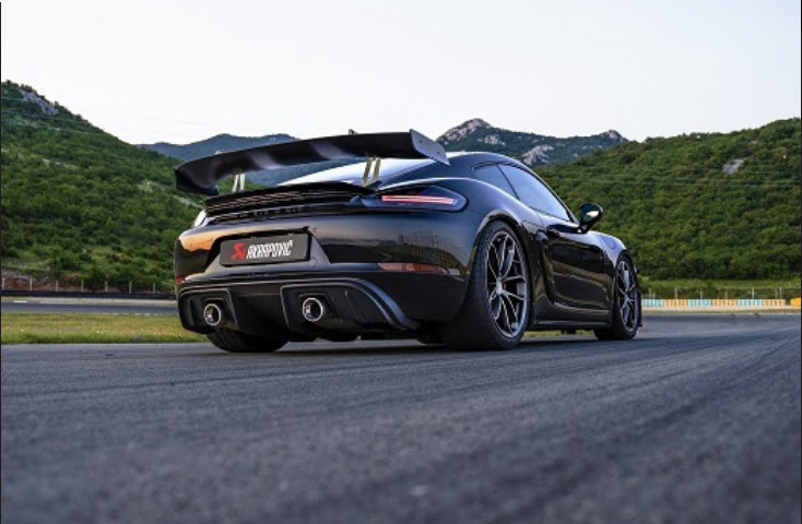 Akrapovic Rear Carbon Fiber Diffuser - High Gloss - Boxster / Cayman 718 GTS, view 1