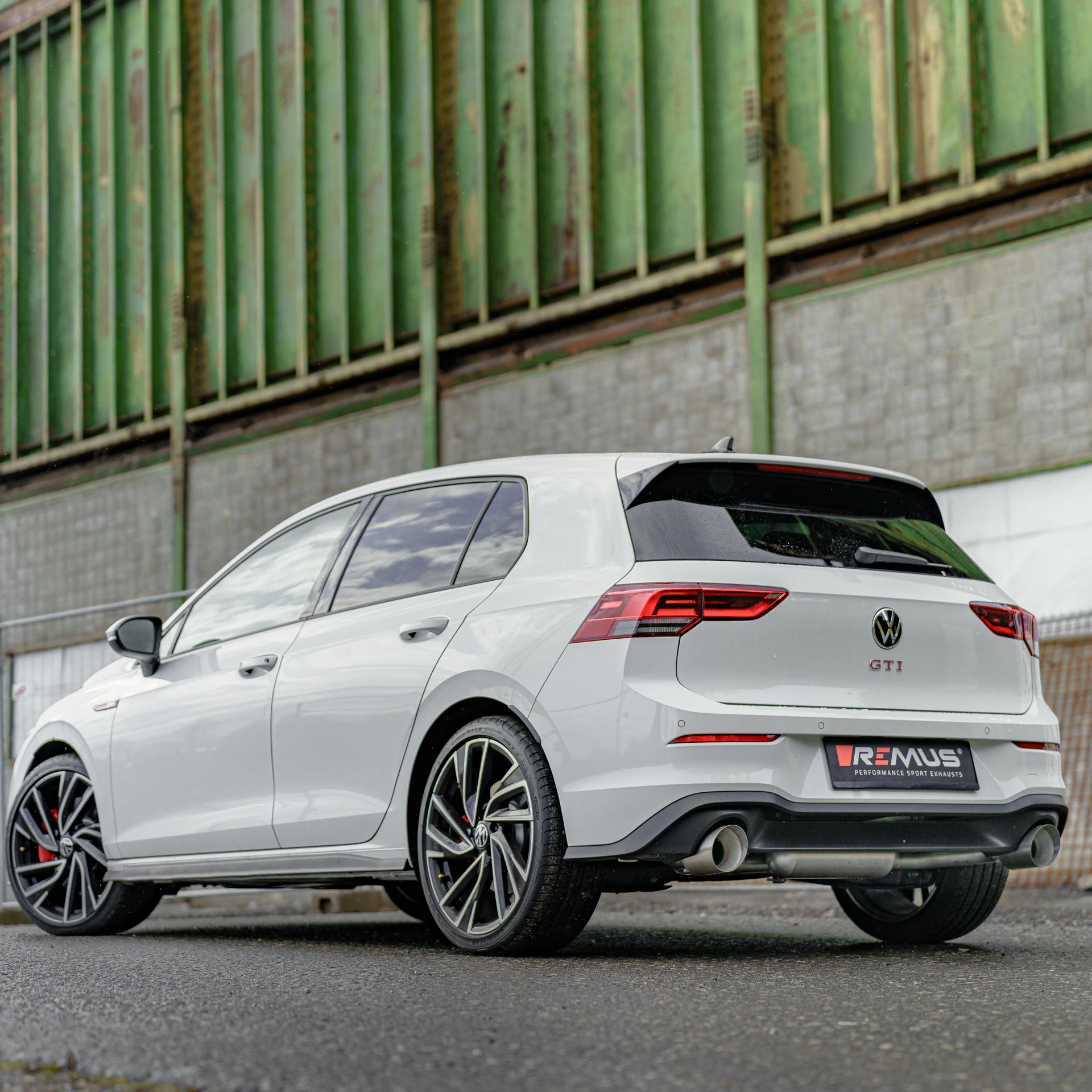 Remus GPF Back Racing Non-Resonated Exhaust - Golf Mk8 GTI – Chrome 102mm - Angled - Rolled Edge - 002670SR